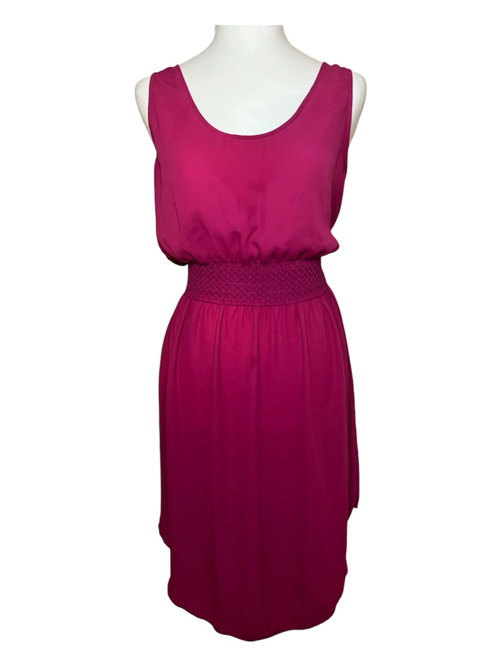 Costa Blanca Sleeveless High-Low Dress in Fuchsia